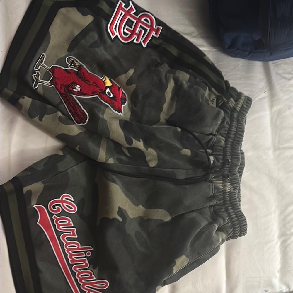 Green and Red Camouflage Athletic Shorts